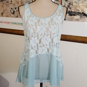 Love on a hanger laced sleeveless top. Size S1